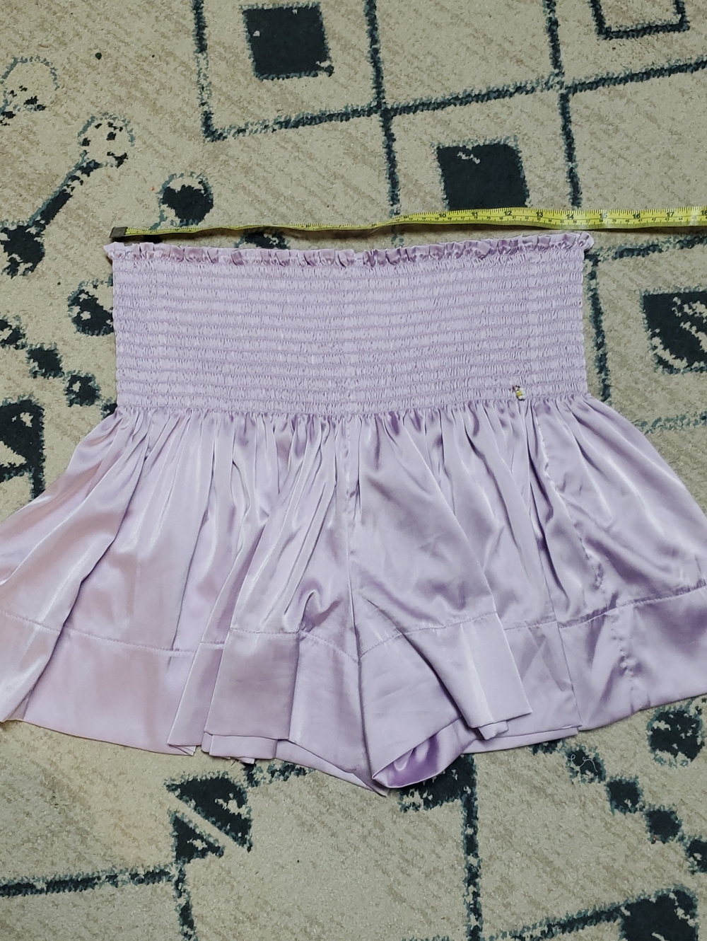 NATURAL LIFE Lavender Satin Smocked-Waist Sleep Shorts